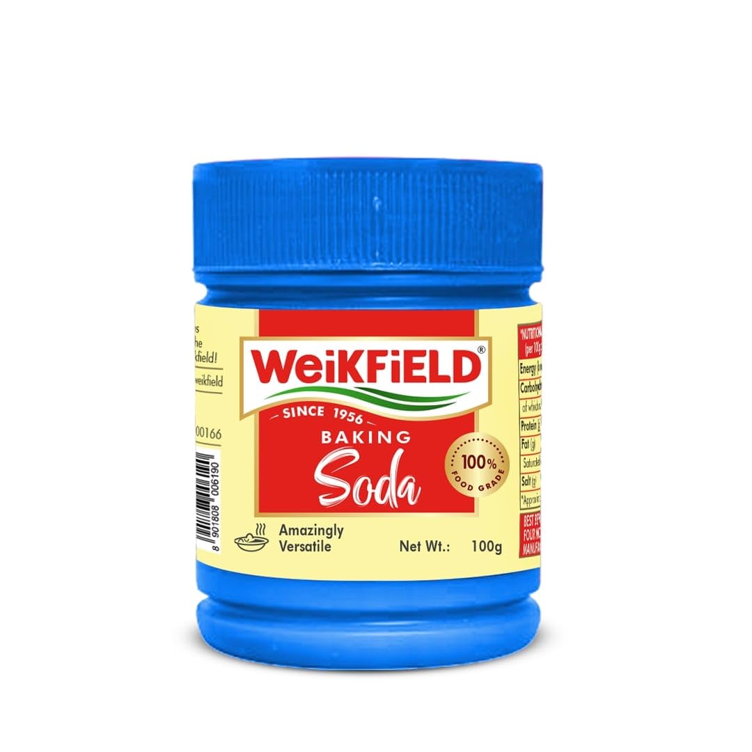 Weikfield Baking Soda | Food Grade Sodium Bicarbonate | Ideal for Baking, Cooking & Cleaning | In Reusable Poly Jar | 100g