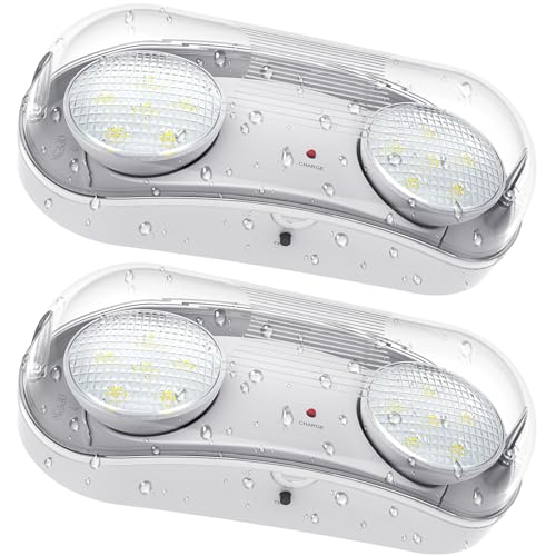 Outdoor Emergency Light with Battery Backup, Exterior Emergency Exit Lights Hardwired, Wet Location...