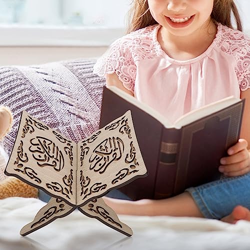 Tissting Wooden Book Holder Collapsible Folding Book Stand 30cm/12 Inches for Reading and Display - Image 3