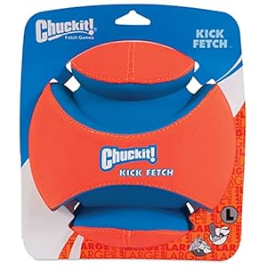 Chuckit Kick Fetch, hondenspeelgoed te volgen, hondenvoetbal, Large, Blauw/Oranje
