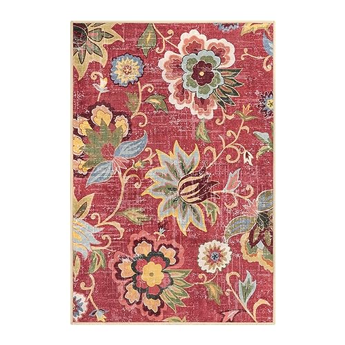 Tapete pequeño rojo antideslizante 2x3 para cocina miniatura 3