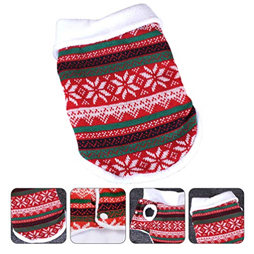 POPETPOP Cão Natal Cão Suéter Grosso Animal de Estimação Inverno Roupas Quentes Floco de Neve Projet