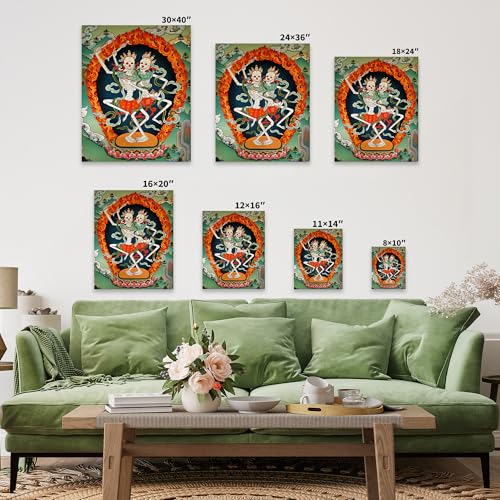 Image of Poster Master Vintage Citipati Canvas - Retro Dancing Skeletons Print - Tibetan Buddhism Art - Gift for Men & Women - Wall Decor for Living Room, Bedroom or Office - Available in 8x10 to 30x40