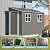 4x10FT Metal Shed with Floor Frame, Lean to Shed with 2 Windows, Outdoor Storage Shed for Garden Backyard Patio, Outside Large Tool Shed for Tools& Bicycle Storage