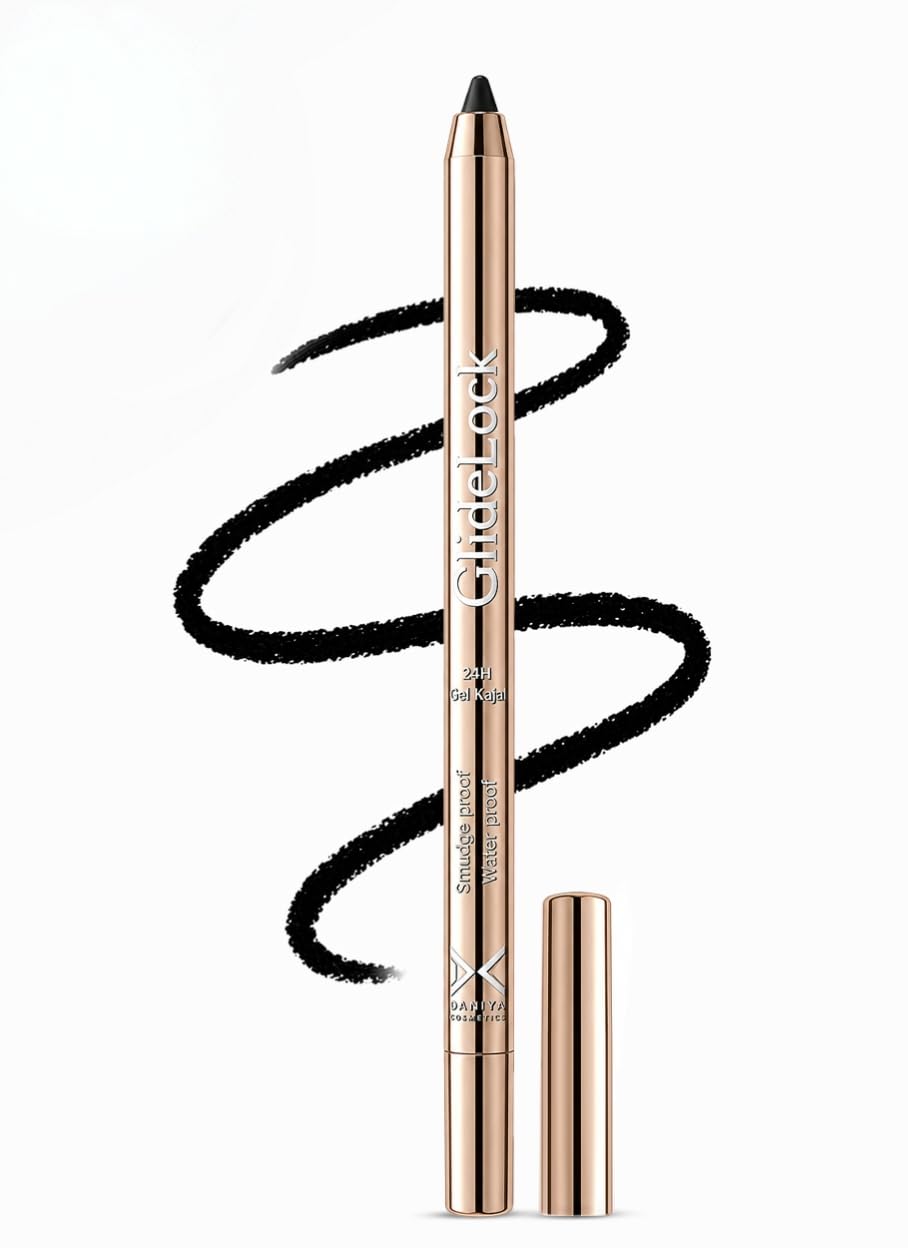 GlideLock Gel Kajal (GLIDELOCK Gel Kajal Pencil | Waterproof, Smudgeproof & Transferproof | 24 Hours Long Stay | One Swipe Intense Pigment | Vitamin C Infused | Ultra Smooth Gel Formula | Matte Finish | Deep Black Kajal Pencil)-picture-35