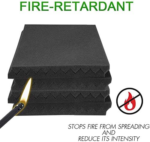 DEKIRU 24 Pack Acoustic Foam Sound Proof Foam Panels Studio Foam Wedges, 1" X 12" X 12" High Density Fireproof Soundproof Foam, Sound Foam for Acoustic Treatment and Wall Decoration