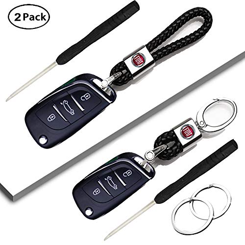 Preisvergleich Produktbild J.MOSUYA 2Pack Leder Schlüsselanhänger Auto Anhänger (für FI-at)