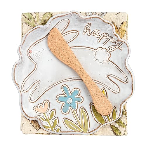 Mud Pie Bunny App Set, plate: 6.5