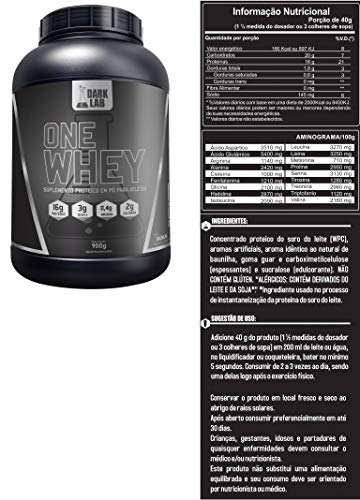 Kit One Whey Protein 900g Baunilha + Creatina 100g + Bcaa 60 Caps + Coqueteleira Roxa Dark Lab