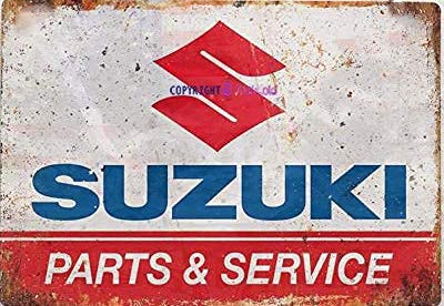 Letrero de metal retro | Suzuki Parts and Service Vintage Sign Sign | Home Club Bar Man Cave Garage Farm Wall Decorative Metal Tin Sign 8 x 12 pulgadas