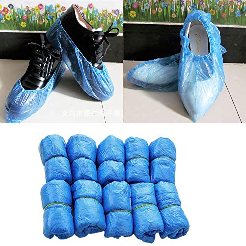 200 Pieces Disposable Shoe Covers 100 Pairs Plastic Shoe Covers Waterproof Indoor Shoe Covers Boot Covers for Kids Women Men