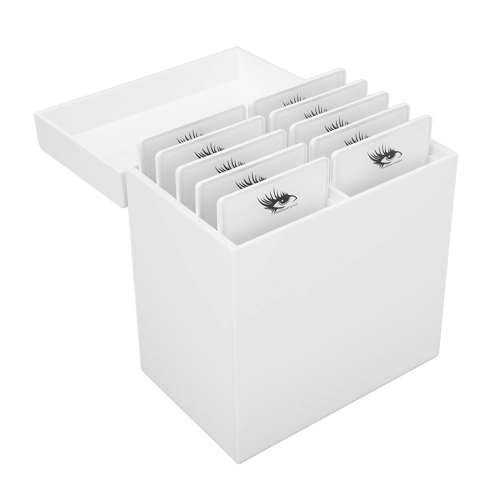 Boîte de Rangement de Cils en Acrylique, Boîte de Rangement de Maquillage Cosmétique, Porte-palette de Colle de Faux Cils pour Greffer L'extension de Cils, 10 Couches de Nettoyage de Lumière Ultraviol