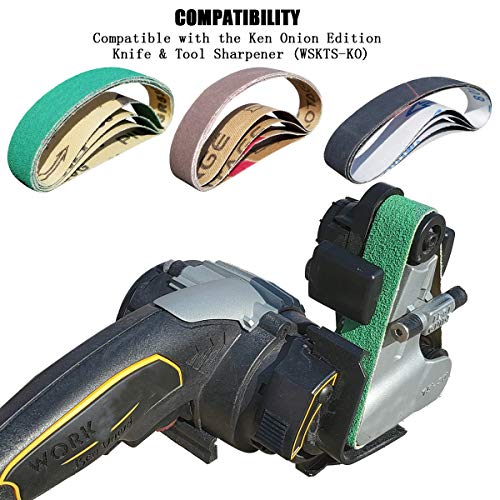 24 Pcs 3/4" X 12" Replacement Knife Sharpener Sanding Belt Kit For Work Sharp Ken Onion Edition (Wskts-Ko) Knife & Tool Sharpener , 80/120/240/400/1000/1200 Grits #TOP2
