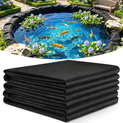 Hogarjal Pond Liner Underlayment Fabric - 7.5oz Heavy Duty Non-Woven Geotextile Protects Pond Liners from Punctures by Rocks & Roots Essential Pre-Liner Fabric for Ponds (10 * 10FT-7.5oz Non Woven)