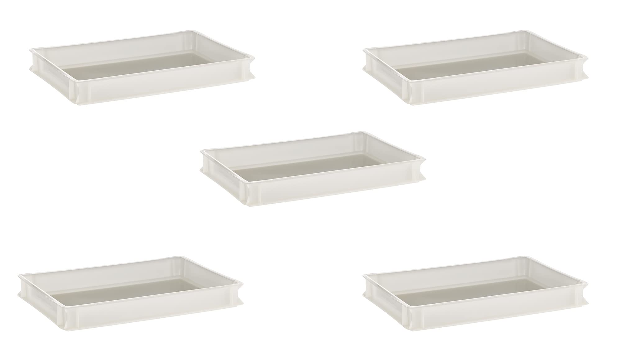 APS Set di 5 contenitori impilabili per pizza, capacità 14 litri, dimensioni interne 56,5 x 36,5 cm, per mantenere freschi e affinare le impasto