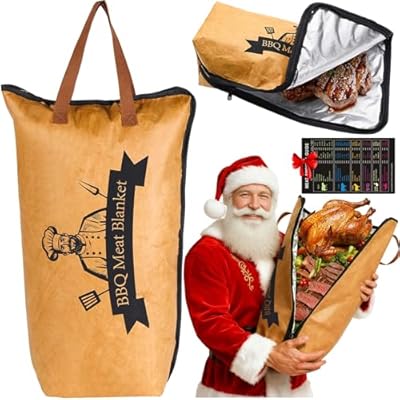 BBQ Blanket for Resting Meat, 21'' Smoking Grilling Brisket Meat Insulated Bag with Wide Mouth for Brisket/Beef/Pork Shoulder/Turkey, Gifts for Men, Dad, Christmas Gifts