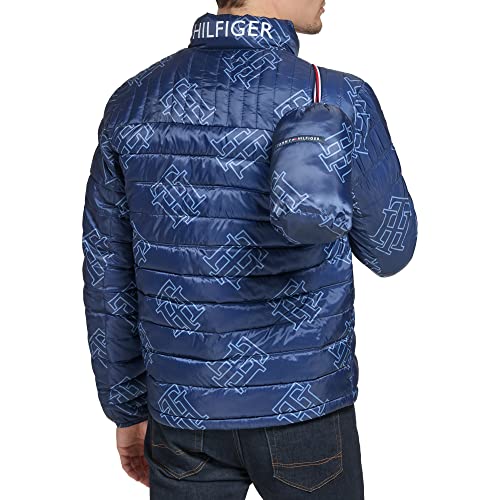 Image of Tommy Hilfiger Mens Embroidered Logo Puffer Jacket