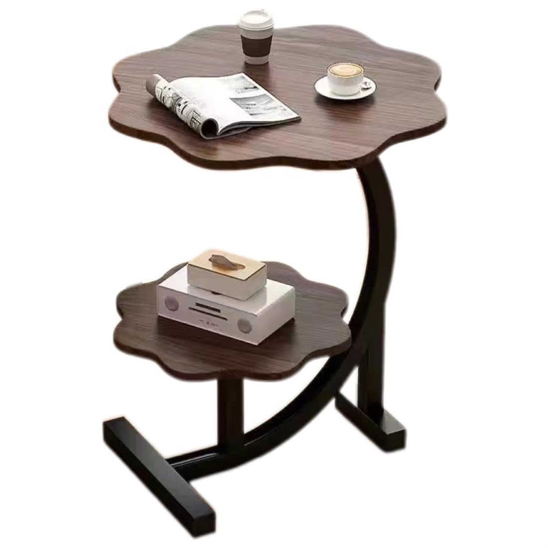 土日限定セール ヴィンテージ お花の形の折り畳みサイドテーブル チーク