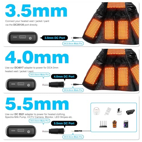 30000mAh Rechargeable Battery Pack for ORORO Venustas Electric Heating Gear