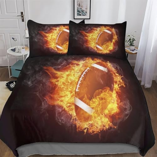 Rugby parure de lit 3 pièces avec housse de couette 220x240cm et taies