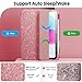 INFILAND for iPad Air 11 inch Case M2 2024/M3 2025, iPad Air 7th/6th5th/4th Generation Case 2022/2020 10.9 inch, Glitter Cover with Clear Back, Pencil Holder for Kids Girls, Rose Gold