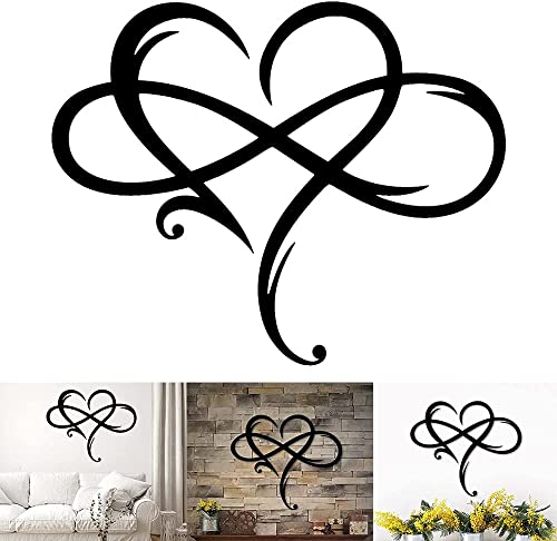 Aoolvy Infinity Heart Wall Decor, Unique Infinity Heart Metal Art Wall Decor Love Sign Steel Wall Plaques Bedroom Ornaments For Home Wedding Decor thumb #7
