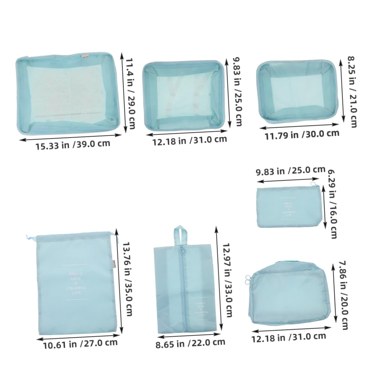Didiseaon 14pezzi Cubi per Imballaggio Compressione Set Organizer per Valigia Borse da Viaggio Organizzatori Leggeri Salvaspazio per Vestiti Articoli da Toeletta Impermeabili Tracolle