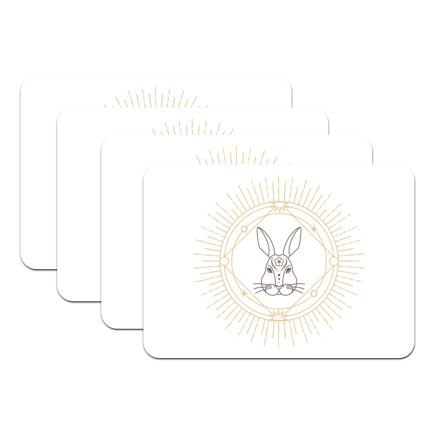 Sets de table lapin zodiaque chinois en caoutchouc, le cadeau idéal pour passionnés d'astrologie
