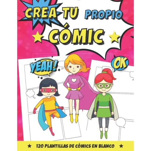 CREA TU PROPIO CÓMIC: 120 páginas en blanco para inventar, escribir y dibujar tu historieta | Burbujas de diálogo y resumen para la creación del ... y Navidad para adolescentes y niñas