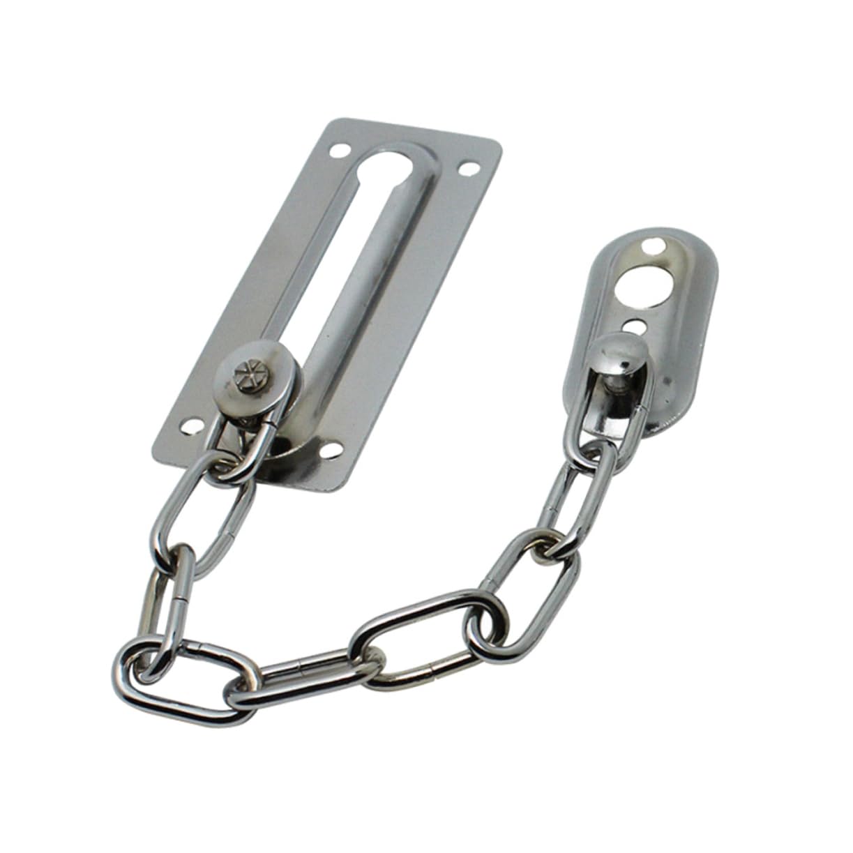 IWOWHERO Security Chain Door Lock Made of Iron Fliplock Door Lock Chain for Home Room Cabinet Silver