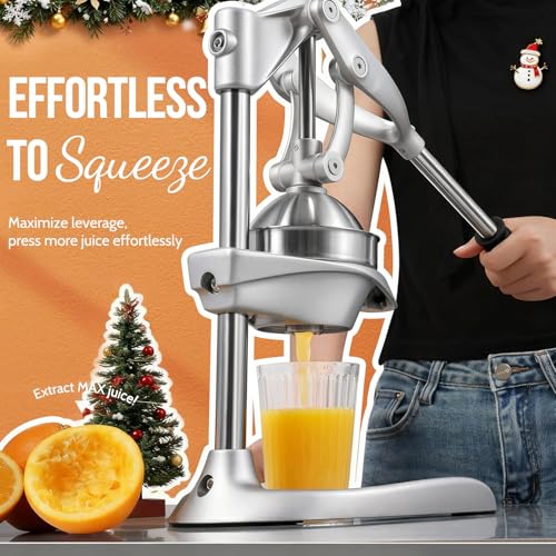 Sopito Presse Agrumes, Presse Orange Professionnel, Presse Fruit Manuel pour Orange, Citron, Citron Vert, Pamplemousse, Argent – Image 3