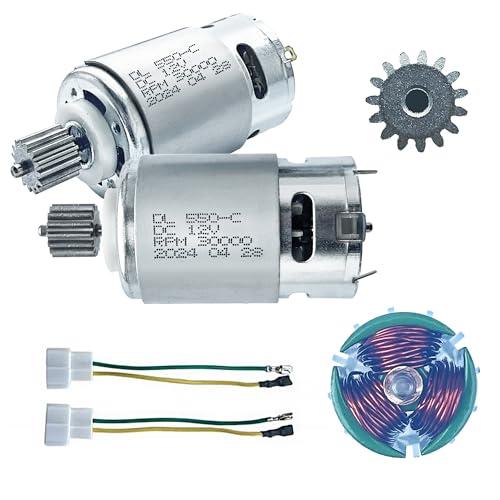 2PCS 12 Volt RS550 30000RPM High-Speed 7R Motor (15T) for Fisher Price Power Wheels Kids Ride On Car Upgrade,Pair of 12V Motor Replacement Parts for Dune Racer Extreme/Ford F-150