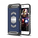 iPhone 7/8 Case iPhone 7 Plus/8 Plus Case Magnetic Dual Layer Wallet Card Slot Kick-Stand Armor Series Hybrid Case with Card Slot Slide&Magnetic Car Mount (iPhone 8, Blue)