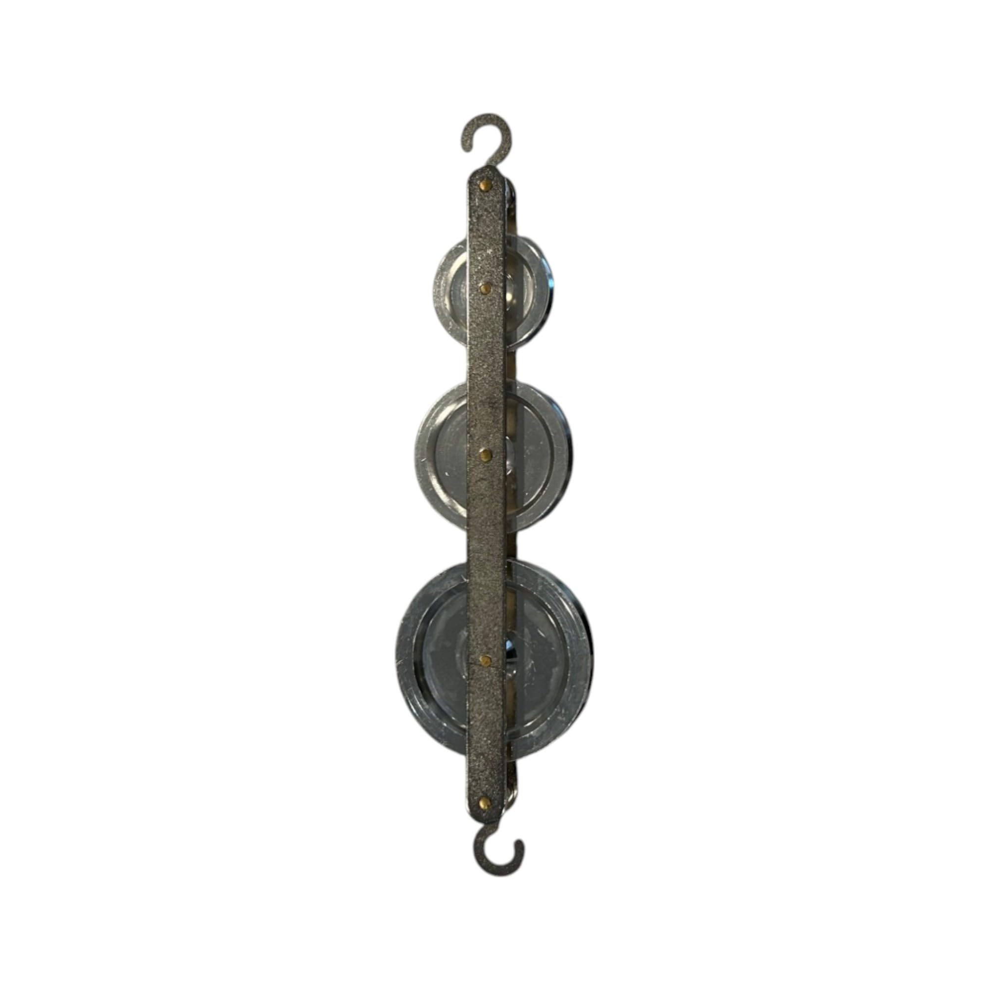 GSC International 16083 Triple Pulley- 3 Aluminum Wheels (25mm, 38mm, & 50mm) in Tandem - STEM/STEAM Science Experiment for Classroom & Homeschool - Demonstrates Force, Motion, Acceleration, Gravity,
