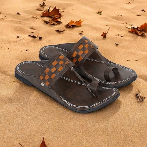 Image of DFR Ethnic Sandals For Boys Men, Comfortable Men's Rajasthani Slipper Chappals
