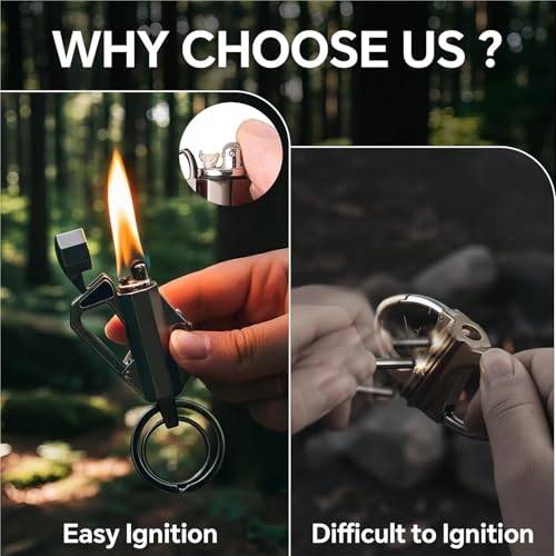 Encendedor metálico multifuncional con llavero miniatura 2