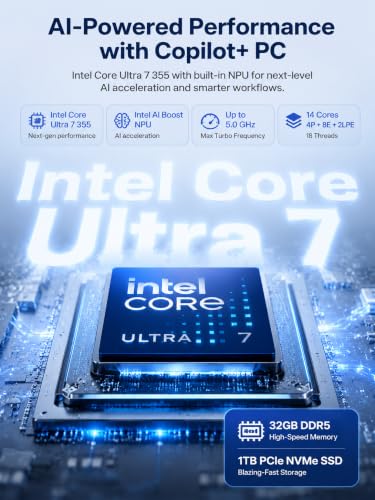 Image of Dell 27 Touchscreen All-in-One Desktop Computer PC, Ultra 7 355 32GB + 2TB