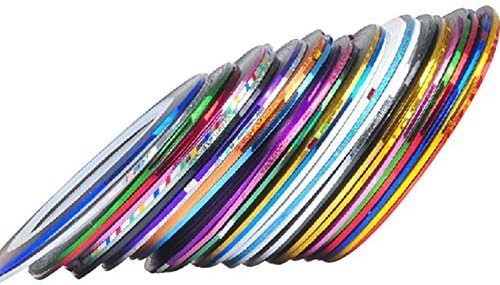 30 Colors Multicolor Mixed Colors Rolls Striping Tape Line Nail Art Decoration Sticker DIY Nail Tip