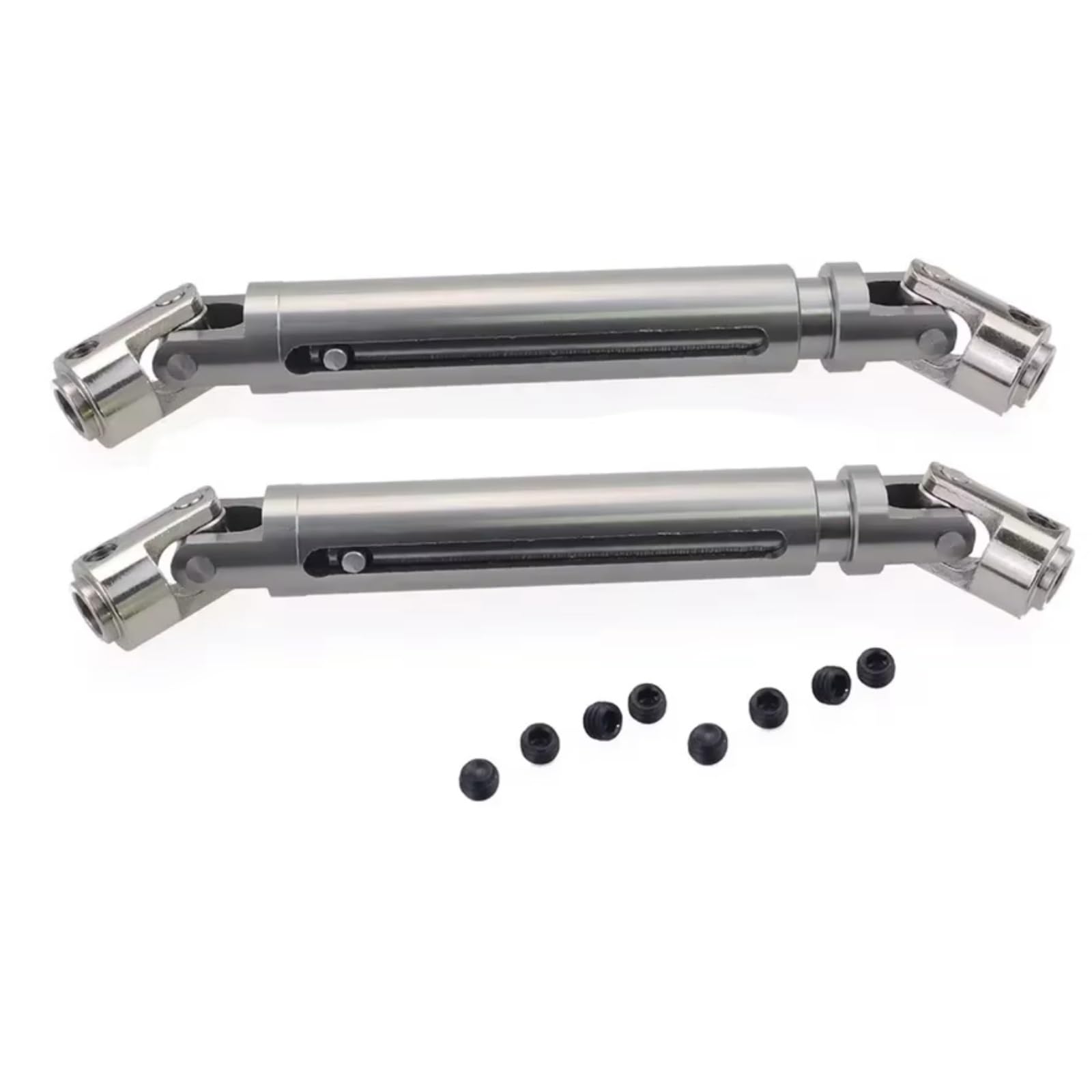Dla SCX10 D90 dla HSP 94180 dla RGT 18000 1/10 Wał Przekładni Ze Stopu Aluminium RC 106-138 Mm ze śrubami do samochodu gąsienice części do ulepszeń części naprawczych (Dark Grey)