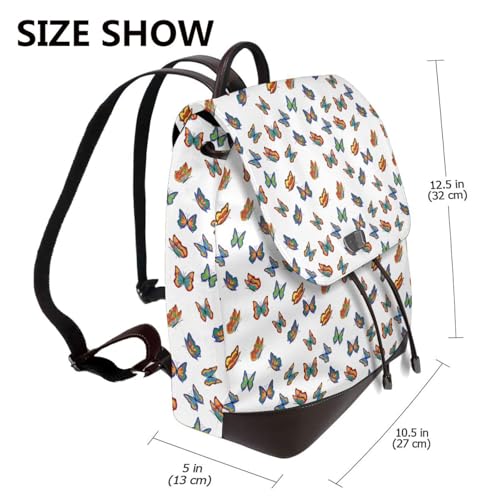 LGBT Gay Pride Butterflies Rainbow Microfiber PU Leather Backpack Lightweight Daypack Bag for Travel Business Commute Gym2