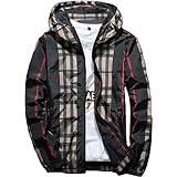 ［ジェイストア］ ブルゾン ジャケット 春 秋 冬 フード付き チェック 柄 パーカー アウトドアジャケット メンズ カジュアル アウター キャンプ バーベキュー ノース ぱーかー 大きいサイズ 登山 夏 あうたー 軽量 春夏 XL あうとどあ 雨具 作業 カッコイイ コンパクト 収納 持ち運び やすい 合わせ 休日 コーデ サバゲー ジップアップ アウトドア ブラック 2S-J06-BKXL