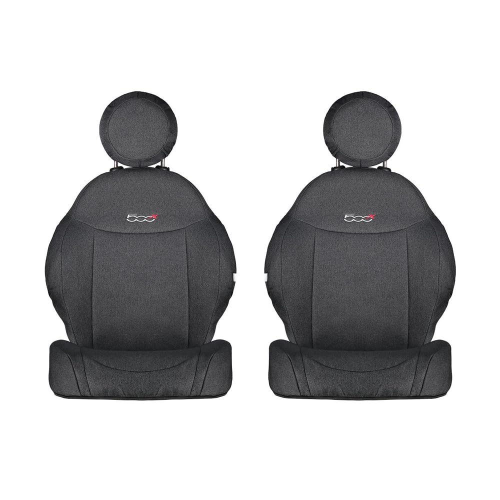 UNION Coprisedili anteriori realizzati su misura specifici per FIAT 500 X. Perfettamente aderente resistente lavabile. Made in Italy (Antracite)