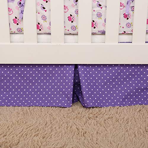 Brandream Purple Elephant Baby Girl Nursery Crib Bedding Set 3 Piece With Owl Floral Patchwork #TOP6