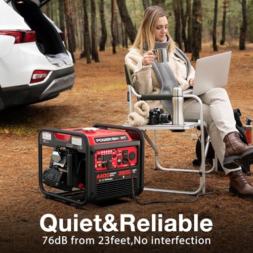 Image of PowerSmart 4400-Watt Dual Fuel Portable Inverter Generator, PowerSmart Gas Powered, CO-Sensor, Lightweight & Quiet for Home Use and Emergency Backup, Camping, EPA Compliant