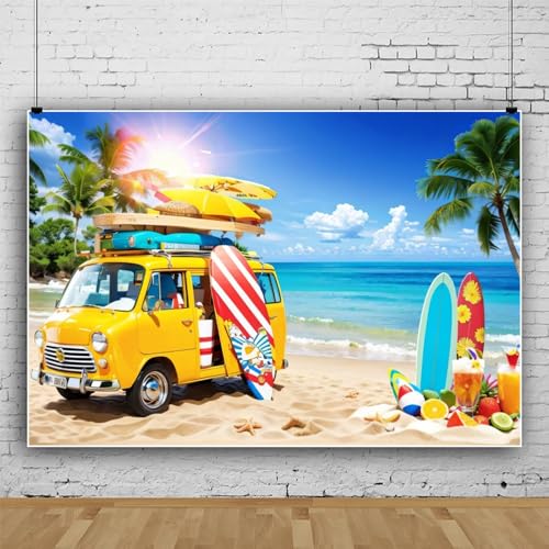 Fondo fotográfico 7x5ft playa océano verano tropical miniatura 2