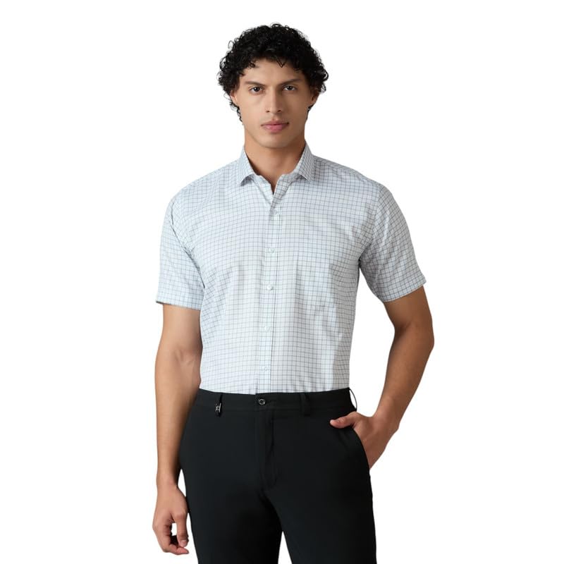 Image of Mark & Albert Men's Half Sleeves Cotton Formal Shirt