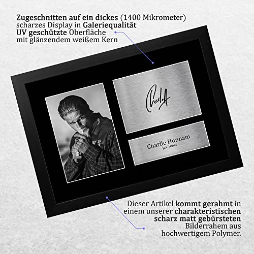 HWC Trading FR A4 Charlie Hunnam Sons of Anarchy Jax Teller Geschenke Gedruckt Signiert Autogramm Bild Für Fernsehshow Fans - A4 Framed
