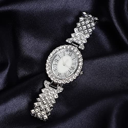 Image of Haute Sauce Women's Embellished Analog Dial with Stainless Steel Strap | Battery Power | Foldover Closure | Quartz Movement | Fashion Wrist Belt Watch for Female and Girls