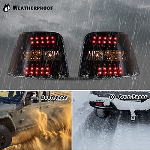 Roxx Led Tail Lights Assembly For 1999-2004 Volkswagen Golf Mk4, Taillights For 1999-2004 Volkswagen Gti, Smoke Rear Lights Replacement With Led Drl/Turn Signals/Brake Lamps, Driver & Passenger Side #TOP1