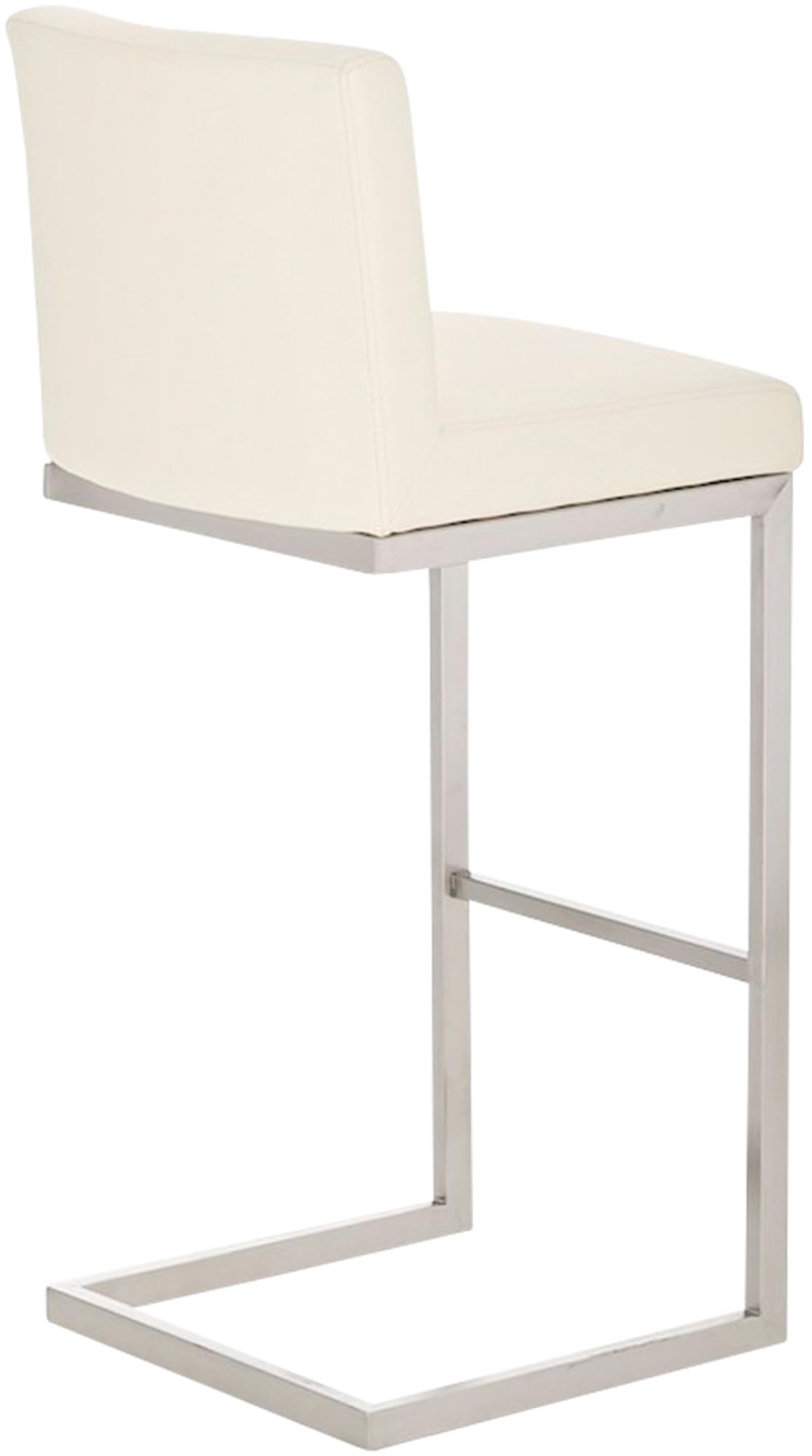 CLP 2er Set Barhocker Paros I Freischwinger Barstuhl I Kunstleder-Bezug I Edelstahl-Gestell, Farbe:Creme